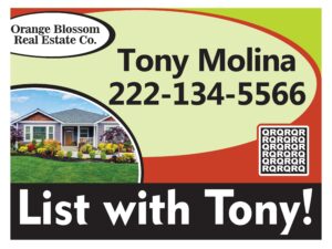 Real estate ad for Tony Molina.